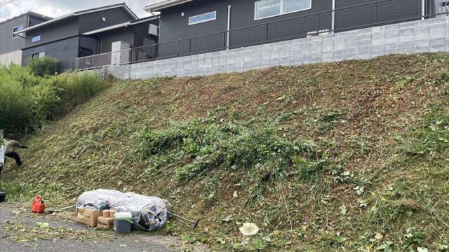 法面の防草シート